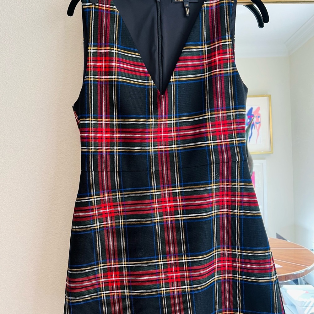 Maje Plaid Print V-Neck Romper - Picture 11 of 11